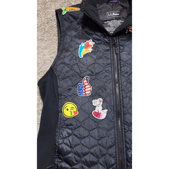 Custom LL Bean‎ Winter Micro Puffer Vest Grunge Gamer Patchwork Womens L - Picture 3 of 16